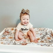 NIBOLOG Cradle Sheets Flower Print Removable Blend Fabric Mattress Changing Pad Cover for Bassinet Mattress